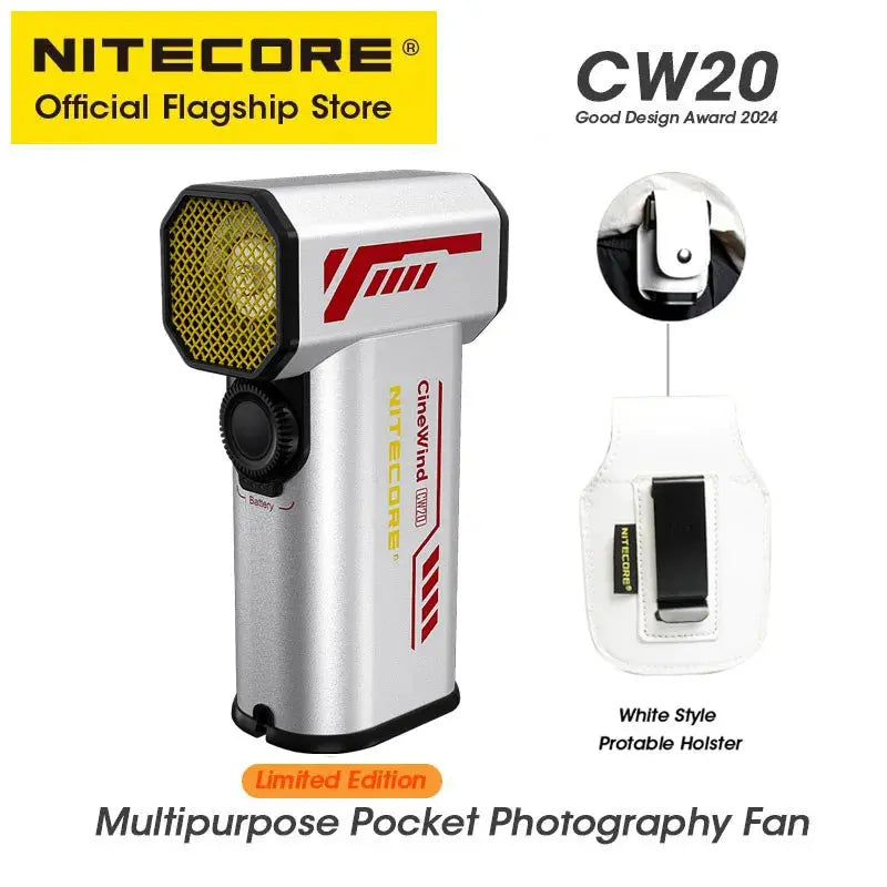 NITECORE CW20 Outdoor Camping Fan Multipurpose Pocket Photography Fan Electric Portable Air Blower for Short Video Cleaning Elektrofy